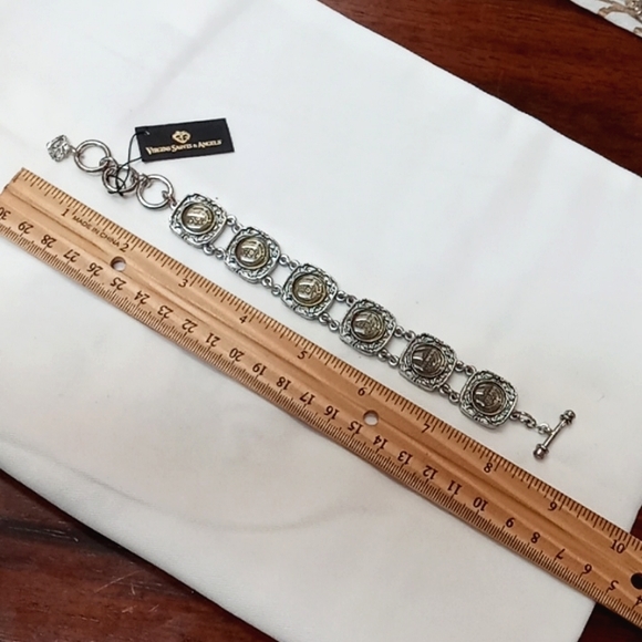 ✴ Virgins Saints & Angels Silver-tone San Benito Toggle Bracelet NEW! - Picture 8 of 16